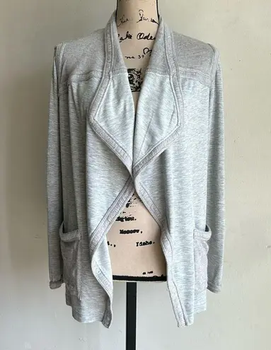 St. John Open Waterfall Contrast Gray Cardigan Size Small