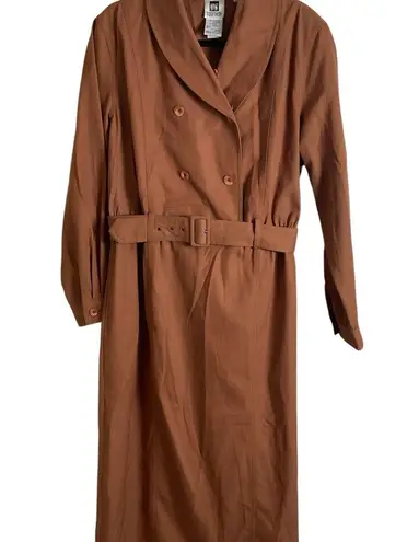 Vintage Together Terracotta Brown Long Sleeve Dress with pockets size 16