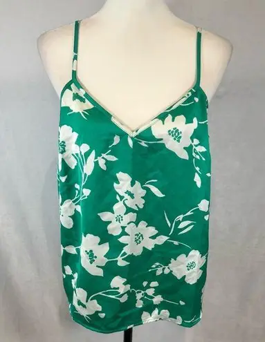 J.Crew  emerald green and white floral satin cami top size 10 - Image 1