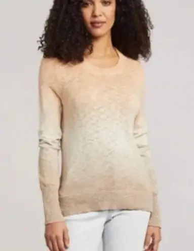 NWT Faherty Muir Sunset Dip Dye Crewneck Knit Sweater Small Organic Cotton Tan