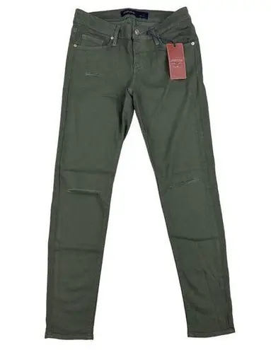 Just USA  - Destroyed Ankle Length Skinny Jeans in Moss Green