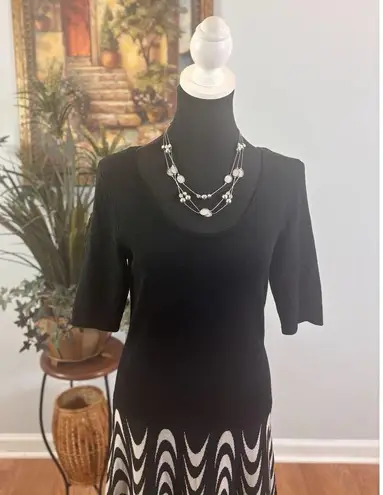 Gabby Skye Women Size M Black and Beige Sweater Dress Ethereal Goth Whimsical