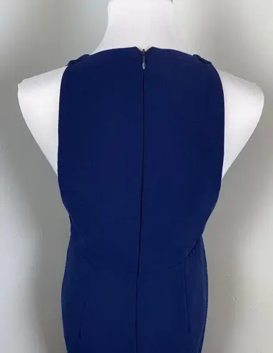 NICHOLAS Navy Crepe Deep V Gathered Sleeveless Dress Size 8 Formal Cocktail Blue