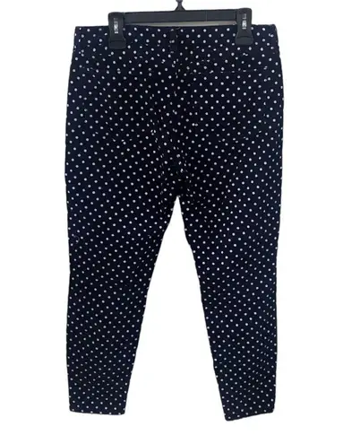 J Crew Factory toothpick corduroy polka dot navy and white pants size 31 Blue