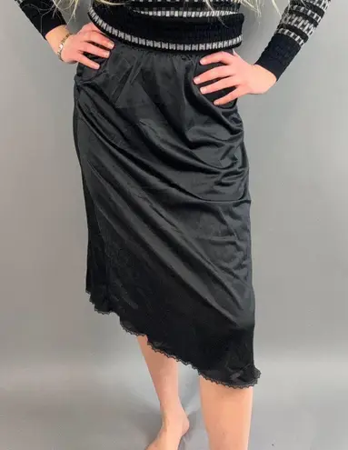 Vanity Fair Vintage Slip Skirt With Lace Trim