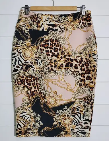 Carmen Marc Valvo CARMEN MARC VALVO LADIES PULL-ON PENCIL SKIRT Animal Print Size M
