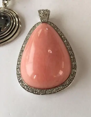 Lot Of 2 Women's Costume Pendants Vintage Modern Both Are Signed 1 Is Avon