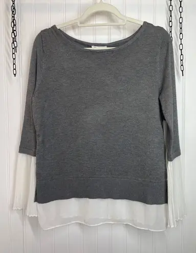 Vila Milano NWT Gray Layered Sweater Top Career Classic Pullover Womens Size S