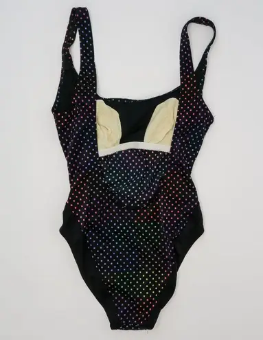 One Piece Vintage 80s Rainbow Polka Dot Swimsuit