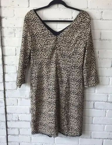 Robbie Bee Plus Size Vintage Animal Print Dress Cheetah Sexy Size 14 Fringe