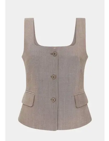 SIR. Leonardo Button Down Bodice Top in taupe 3/L New as