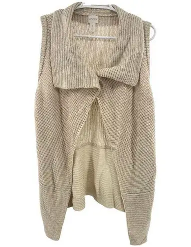 Chico's Chico’s wool blend single button large collar sleeveless cardigan sweater vest M