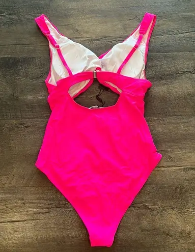Al’MAGE XL One Piece Monokini Neon Hot Pink Swimsuit