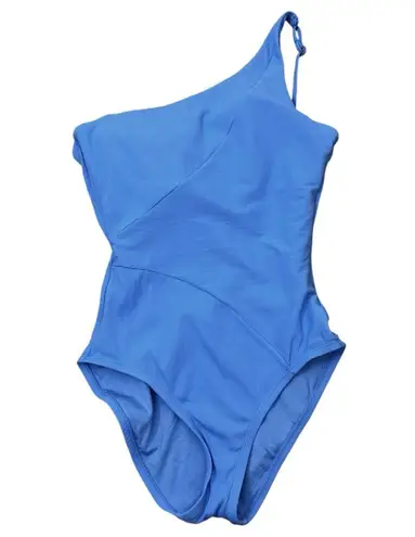 BECCA by Rebecca virtue Fine Line Adeline Rib Asymmetrical One-Piece Swimsuit L