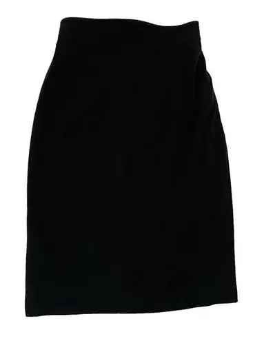Vintage 80s Escada 100% Wool Pencil Skirt Quilted Waist Classic Black size 2/4
