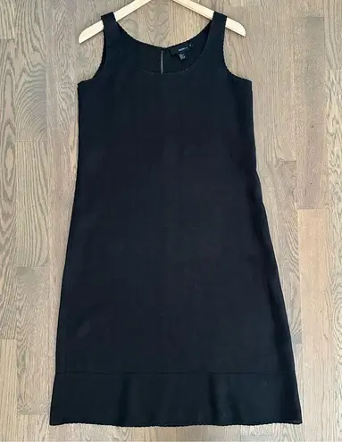 Donna Karan DKNY Pure 100% Linen Sleeveless Scoop Neck Shift Dress in Black Size Medium