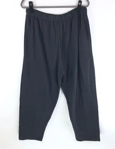 Roamans Sweatsuit Set Top Pants Scoop Neck Pull On Gray Black L 18/20 Petite Size 18P