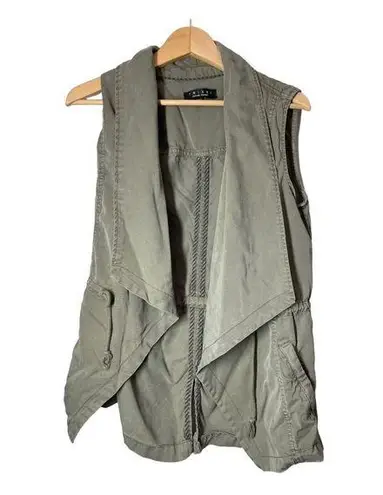 Trixxi  Olive Green Tencel Open Vest Safari Capsule Womens Medium