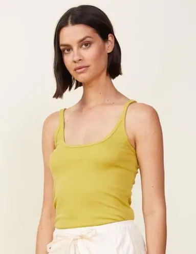 MONROW Rib Strappy Tank Casual Stretch Cotton Willow NWT Size XS Green