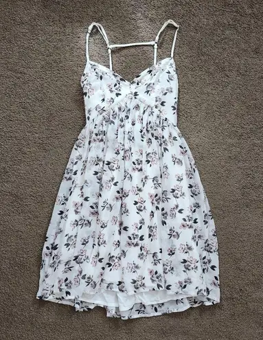 Hollister White Floral Mini Dress, Women's S