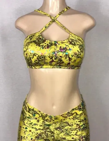 Zuliana Designer Activewear Two Piece Set Made In USA NWT Yellow