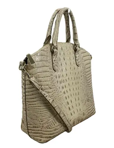 Brahmin  Large Duxbury Satchel Bag Clay Melbourne Croc Embossed