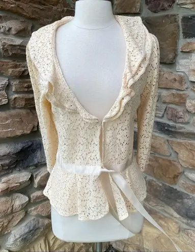 INC Cream Lace Jacket Size M