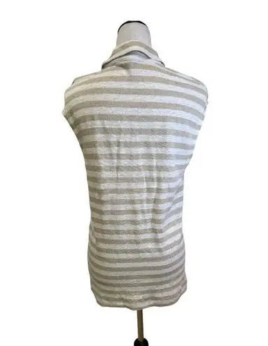 Tommy Bahama  Beige Stripe Linen Cap Sleeve Top Size L