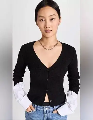 NWOT T BY ALEXANDER WANG RIBBED CARDIGAN SIZE SMALL Black
