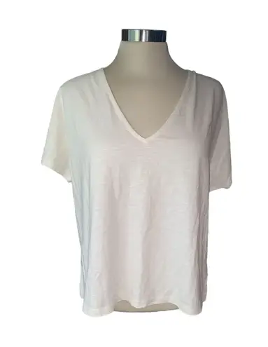 Boden USA Boden blouse short sleeve deep V-neckline front/back tie 100% cotton Sz 8 NWT