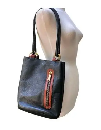 VTG Leather Bucket Purse Pattie Jarrell Black Convertible Sling Western 90s Boho