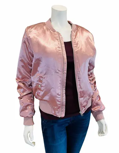 Forever 21 Pink Satin Bomber Jacket