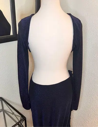 Meshki  Navy Christina Backless‎ Wrap Dress Size L NWT