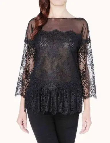 Intimissimi Black Lace 3/4 Sleeve Size Small NWT