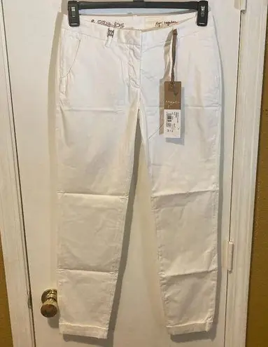 MET Chino & Friends women's size 26 stretch cuffed tapered "SHANIA" white chinos