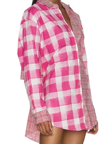 Solid & Striped The Drawstring Oxford Gingham Cutout Tunic Large NWT