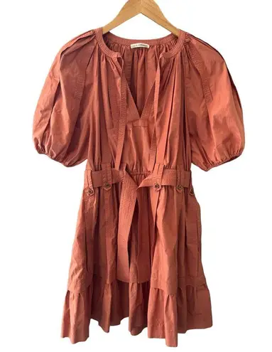 Ulla Johnson  Mica Belted Cotton A-Line Dress Aragon Size 4