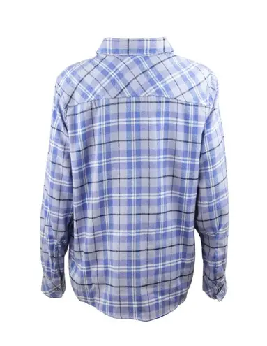 Woodland Creek Women's Long Sleeve Blue and White Plaid Shirt, XL