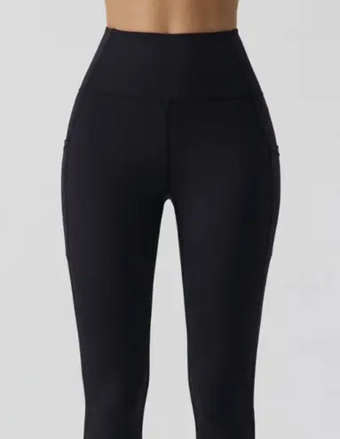 BERLOOK Black High Waisted Pocket Leggings 24″ 14 Size XS