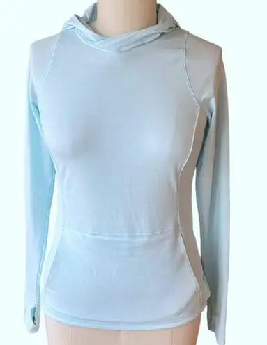 FILA  Sport Light Blue Long Sleeve Hoodie Activewear Pullover Top ~ Women's SMALL