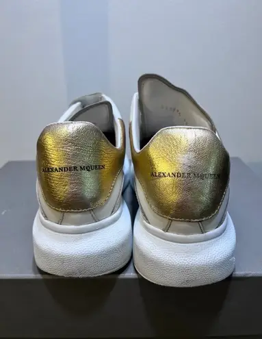 Alexander McQueen Gold Studded White Leather Sneakers | Size EU 37.5 (US 7.5)