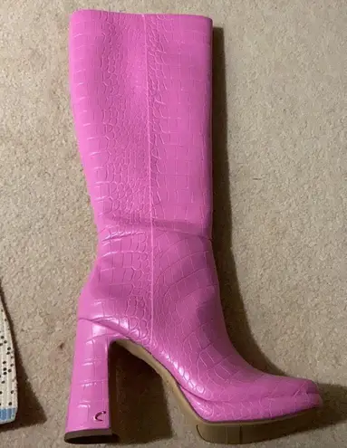 Circus by Sam Edelman Croc-Embossed Knee-High Boots