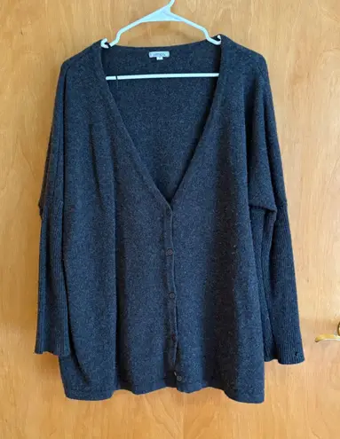 Lemon Wool Cashmere Blend Gray Cardigan Sweater Women's Medium Oversized