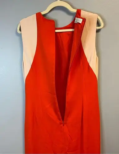 Stella McCartney Dress Contour-Colorblock Sheath Cady Dress Vermillion Sz 46 EUC