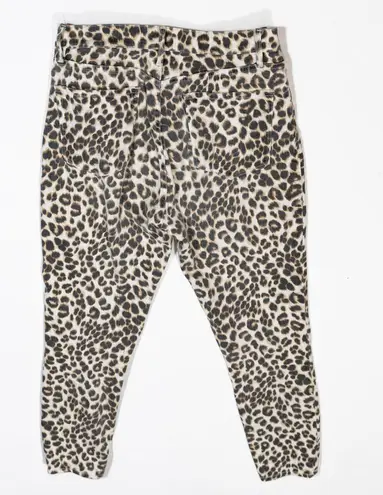 Frame  Denim Ali High Rise Cotton Stretch Cigarette Skinny Jeans Cheetah Leopard 