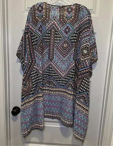 Mileage  Multicolor Boho Print Open Front Kimono size 1X - Image 6