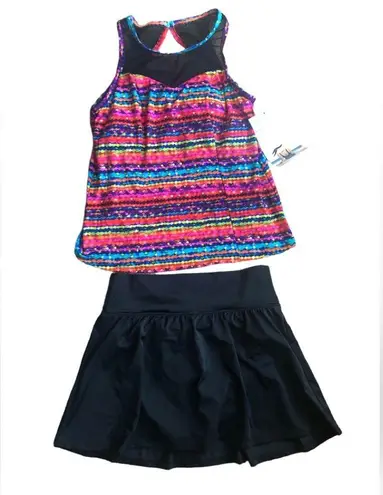 MiracleSuit DreamShaper by Olivia Tankini Swimsuit with Skirt Sz 10 Colorful