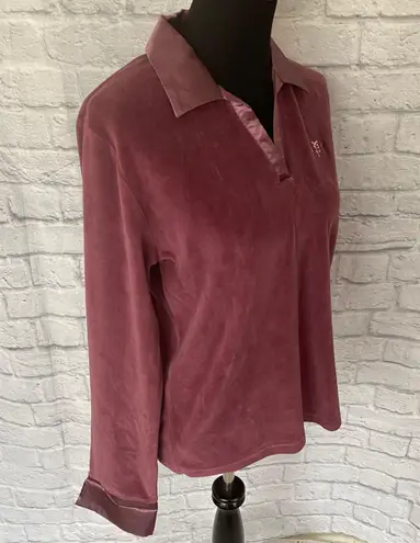 Sarah Spencer intimates women M velour luxury pajama set mauve M