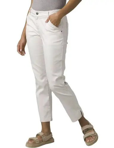 prAna New NWT Womens 4 27 Kayla Jeans White Crop Chino Organic Elastane High Ris