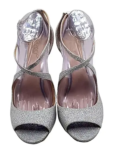 Jewel Badgley Mischka Cook Metallic Glitter Evening Shoe